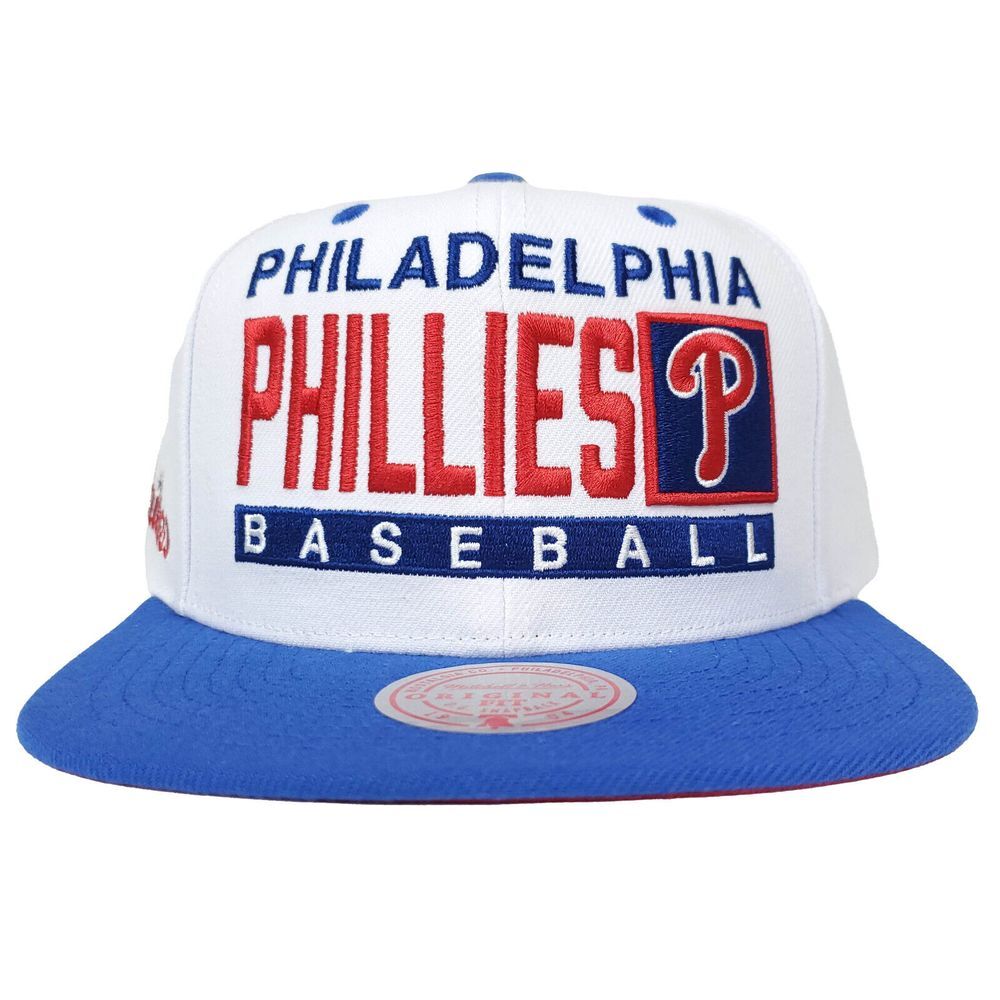 Philadelphia Phillies Mitchell & Ness MLB Snapback Hat Cap 3D‎ Logo White NWT
